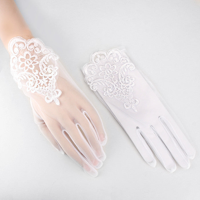 Elegance Wrist Length Satin Gloves