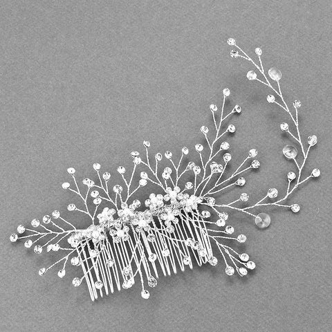 Flower & Leaf, Flexi-Wire / Baby's breath Hair Comb Stick
